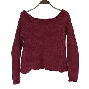 Altar'd State Chenille Long Sleeve Sweater Knit Fall Off The Shoulder